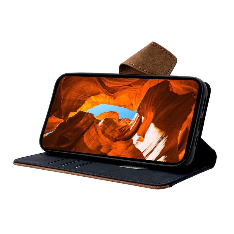 Flip Case Leren Realme 14 Pro 5g Tweekleurige Rfid-blokkering