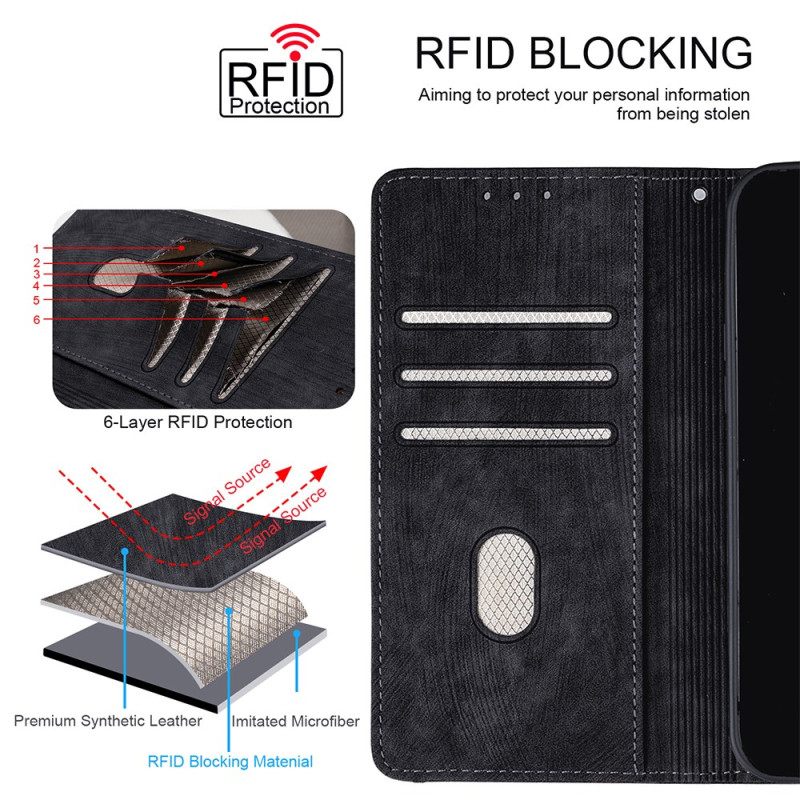 Flip Case Leren Realme 14 Pro 5g Tweekleurige Rfid-blokkering