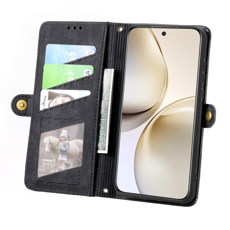 Folio-hoesje Realme 14 Pro 5g Telefoonhoesje Portemonnee Met Rits En Geometrisch Design