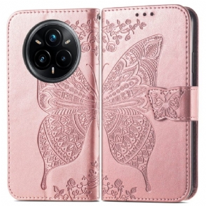 Leren Hoesje Realme 14 Pro 5g Barokke Vlinder