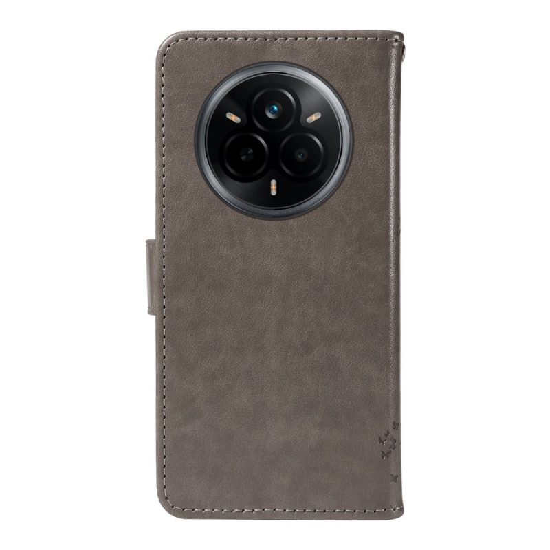 Leren Hoesje Realme 14 Pro 5g Boom En Kat Bescherming Hoesje