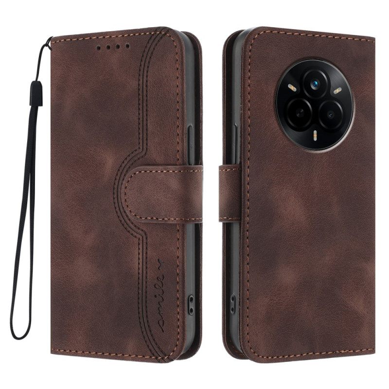 Leren Hoesje Realme 14 Pro 5g Lachend Hart Bescherming Hoesje