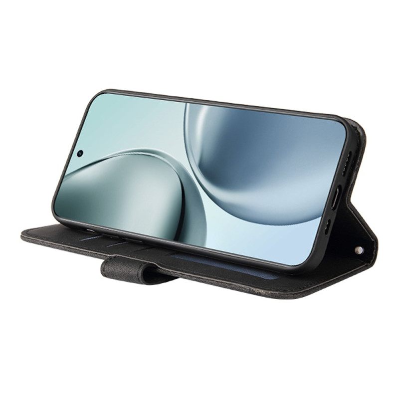 Leren Hoesje Realme 14 Pro 5g Suède-effect Met Klinknagels