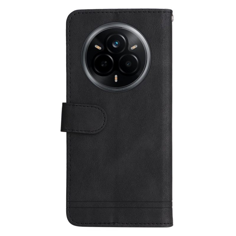 Leren Hoesje Realme 14 Pro 5g Suède-effect Met Klinknagels