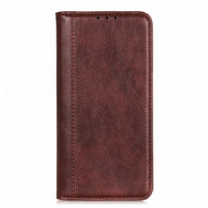 Bescherming Hoesje voor Moto G50 Folio-hoesje Litchi Split Lederen Versie
