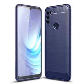 Hoesje voor Moto G50 Geborstelde Koolstofvezel