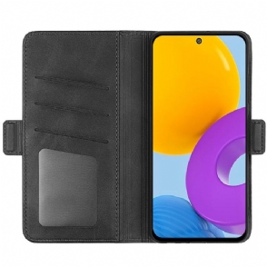 Cover voor Samsung Galaxy M52 5G Portemonnee Leren Mat Kunstleer