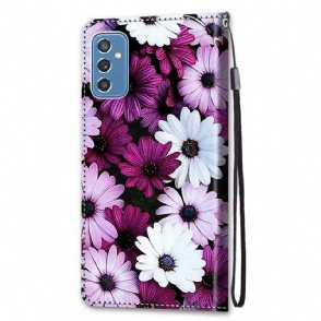 Flip Case voor Samsung Galaxy M52 5G Kleurrijke Madeliefjes