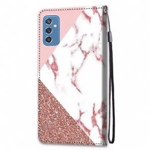 Folio-hoesje voor Samsung Galaxy M52 5G Glittermarmer