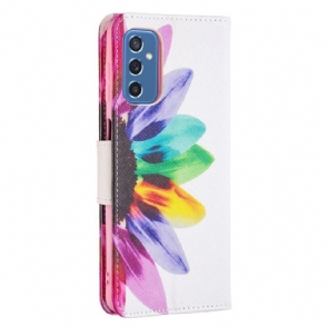 Leren Hoesje voor Samsung Galaxy M52 5G Gekleurde Bloemblaadjes