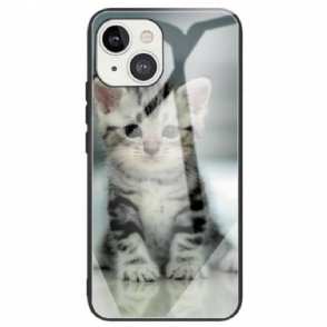 Hoesje voor iPhone 14 Kitten Gehard Glas
