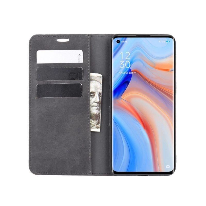 Folio-hoesje voor Oppo Reno 4 Pro 5G Zakelijk Retro Leereffect