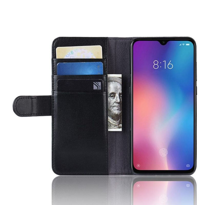 Cover voor Xiaomi Mi 9 SE Premium Lederen Kaarthouder - Zwart