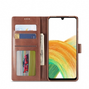 Folio-hoesje voor Samsung Galaxy A32 5G Anti-fall Ledereffect Lc.imeeke