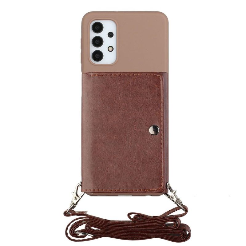 Telefoonhoesje voor Samsung Galaxy A32 5G Bescherming Portemonnee Leren Met Koord