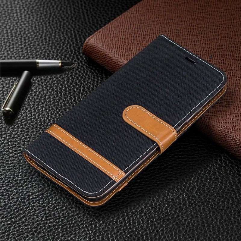 Leren Hoesje voor Huawei Mate 30 Lite Bescherming Stoffen Bekleding Met Riem