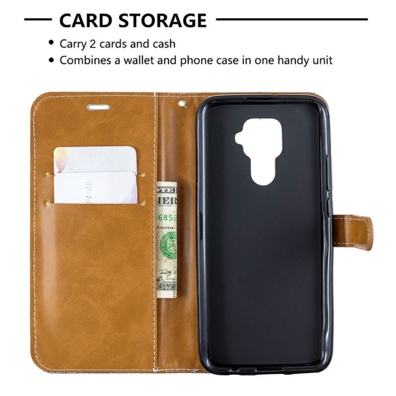 Leren Hoesje voor Huawei Mate 30 Lite Bescherming Stoffen Bekleding Met Riem