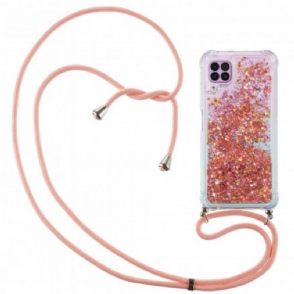 Telefoonhoesje voor Samsung Galaxy M12 / A12 Pailletten Met Trekkoord