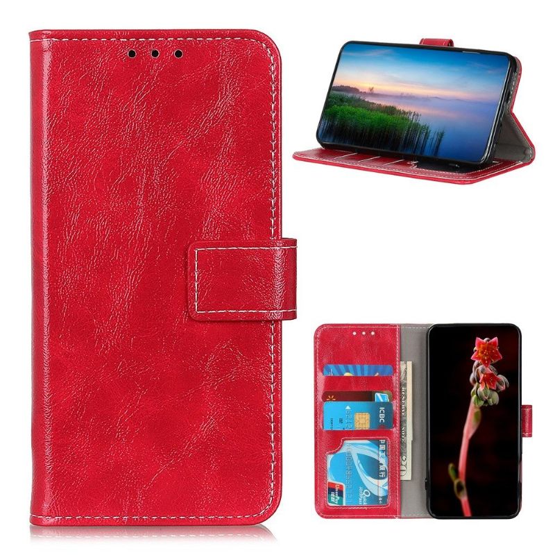Folio-hoesje voor Oppo Find X3 Lite Anti-fall Luxe Stiksels Met Leereffect