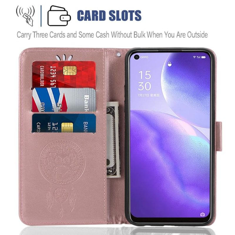 Folio-hoesje voor Oppo Find X3 Lite Dromenvanger Uil