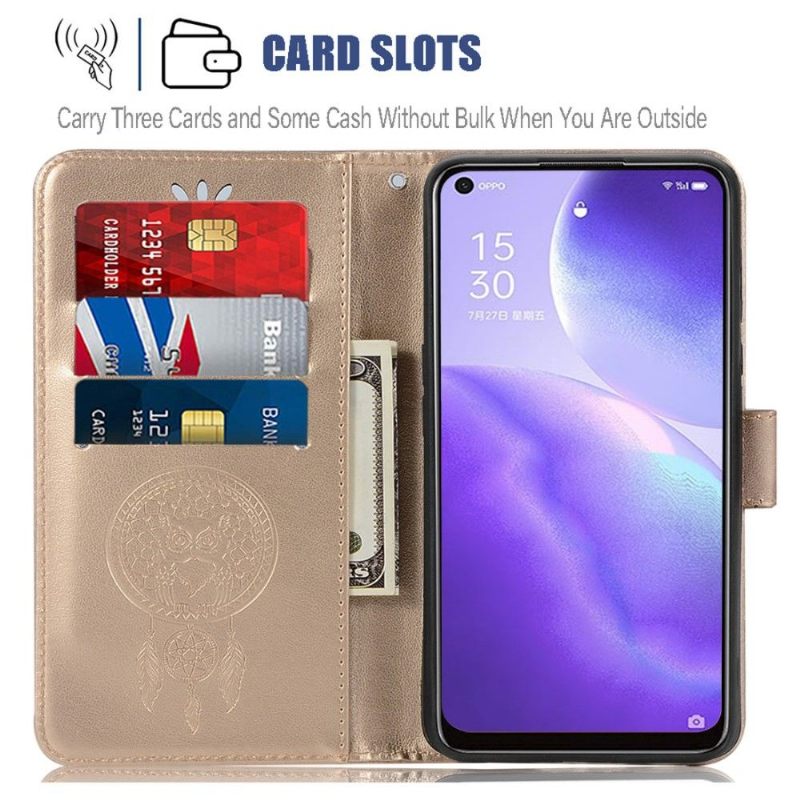 Folio-hoesje voor Oppo Find X3 Lite Dromenvanger Uil
