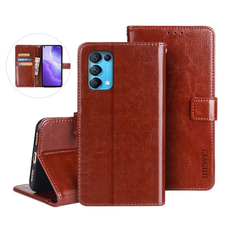 Folio-hoesje voor Oppo Find X3 Lite Idewei Folio-leereffect