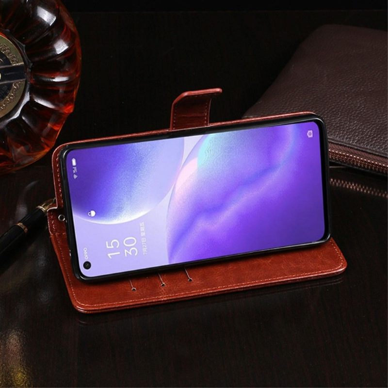 Folio-hoesje voor Oppo Find X3 Lite Idewei Folio-leereffect