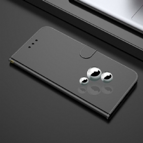 Folio-hoesje voor Oppo Find X3 Lite Spiegeleffect Van Kunstleer