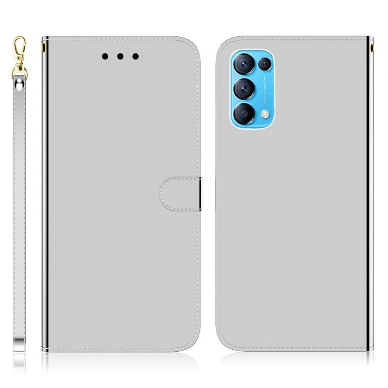 Folio-hoesje voor Oppo Find X3 Lite Spiegeleffect Van Kunstleer