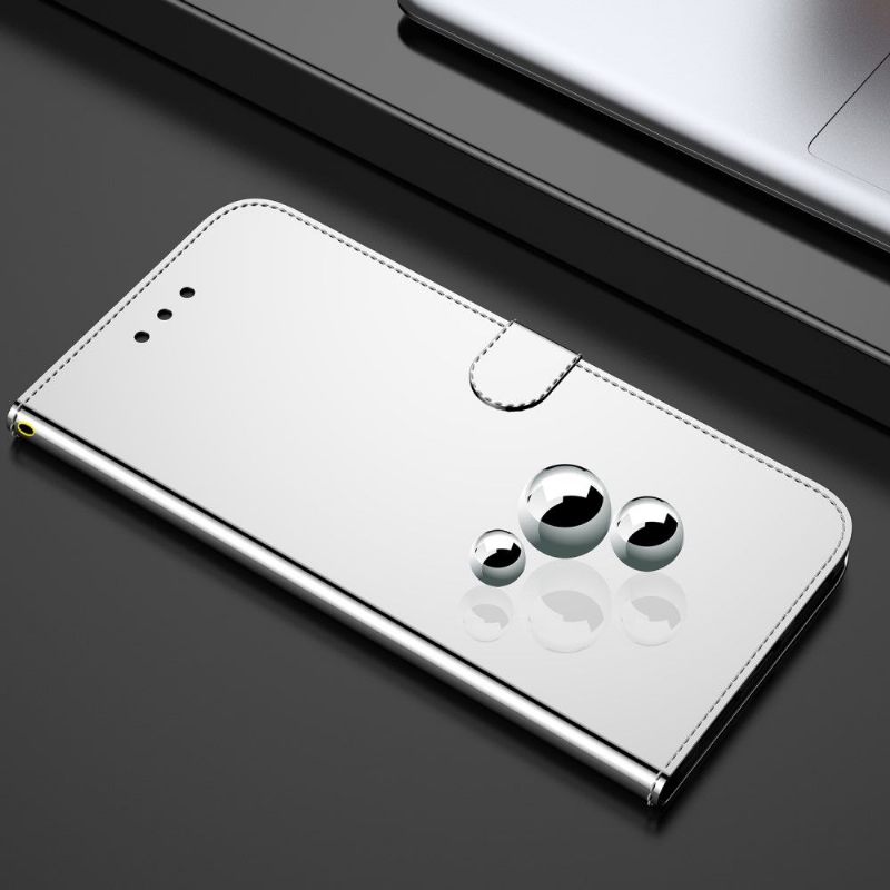 Folio-hoesje voor Oppo Find X3 Lite Spiegeleffect Van Kunstleer