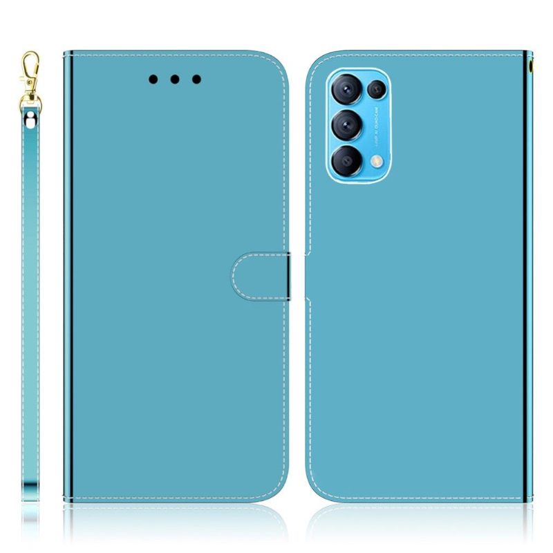 Folio-hoesje voor Oppo Find X3 Lite Spiegeleffect Van Kunstleer