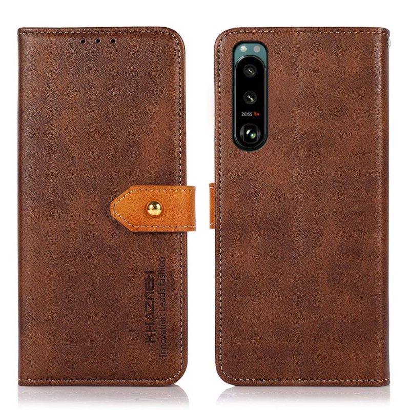 Flip Case voor Sony Xperia 5 III Khazneh Tweekleurig Kunstleer