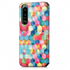 Folio-hoesje voor Sony Xperia 5 III 3d-kubus