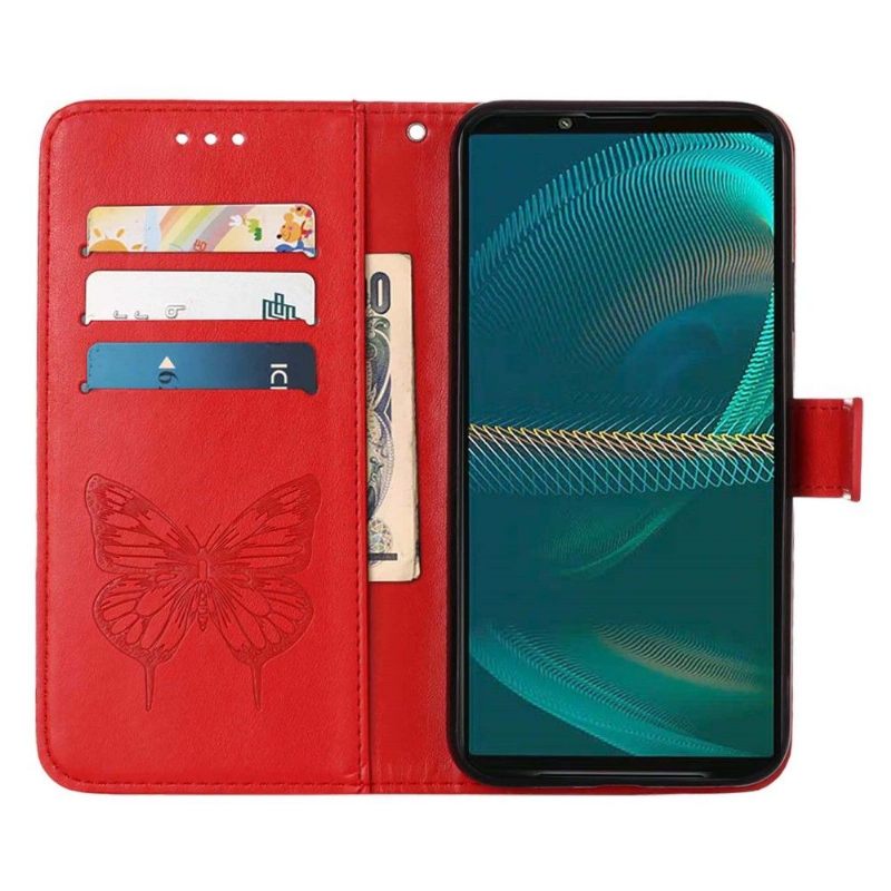 Folio-hoesje voor Sony Xperia 5 III Kaarthouder Met Vlinderbloem
