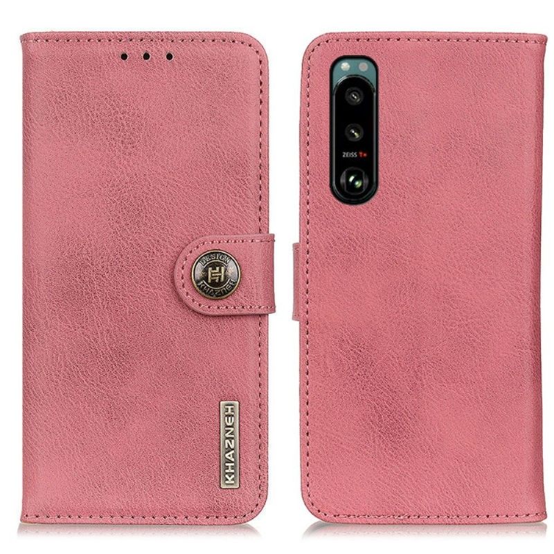 Folio-hoesje voor Sony Xperia 5 III Khazneh Lederen Effect Kaarthouder
