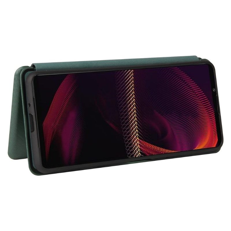 Folio-hoesje voor Sony Xperia 5 III Kunstleer In Koolstofvezelstijl