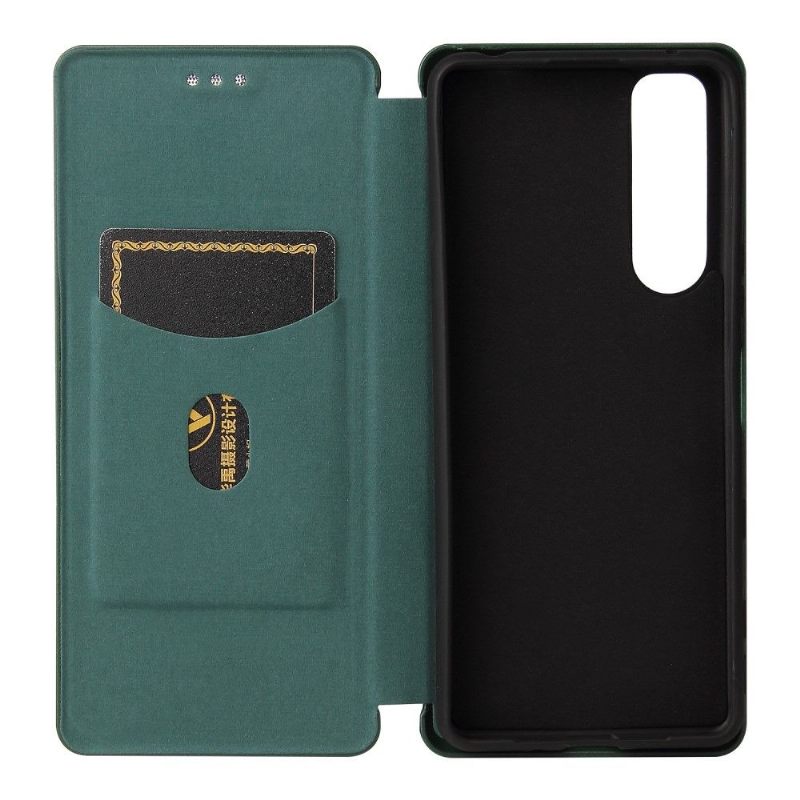 Folio-hoesje voor Sony Xperia 5 III Kunstleer In Koolstofvezelstijl