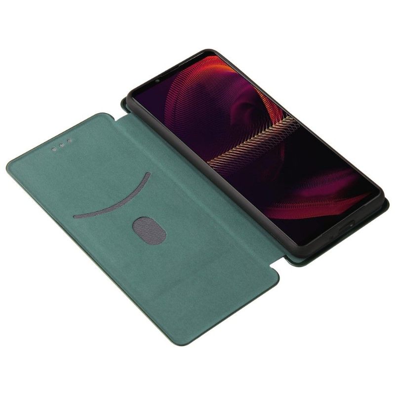 Folio-hoesje voor Sony Xperia 5 III Kunstleer In Koolstofvezelstijl