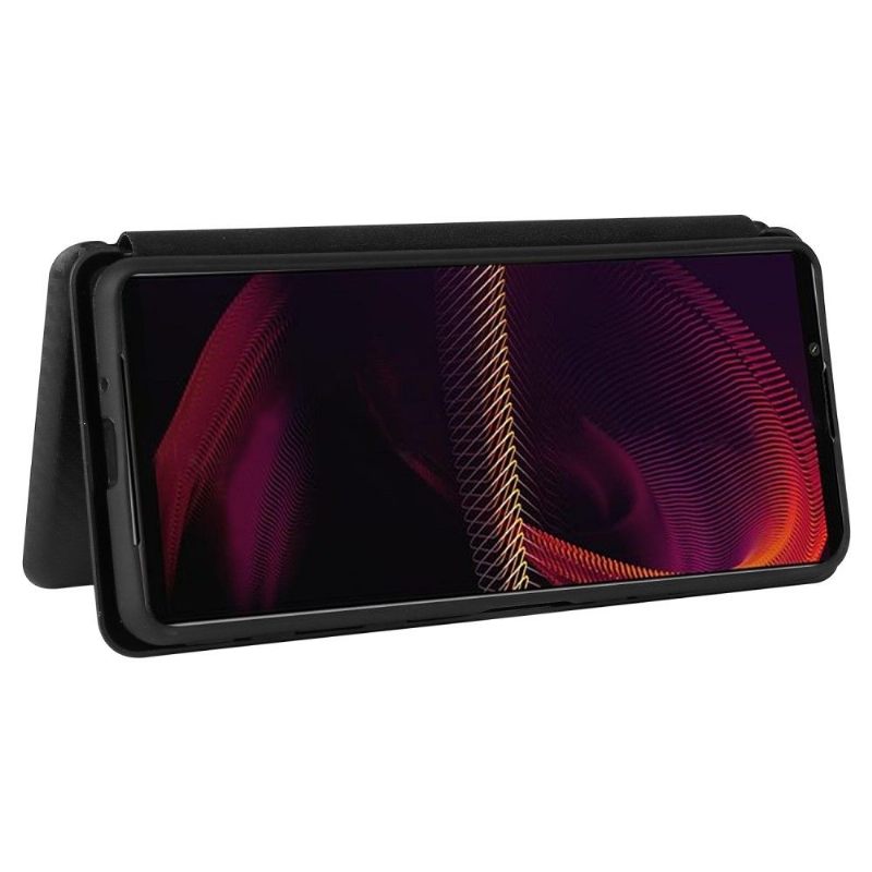 Folio-hoesje voor Sony Xperia 5 III Kunstleer In Koolstofvezelstijl