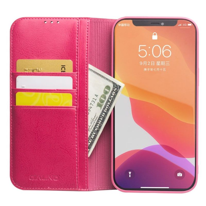 Case voor iPhone 12 / 12 Pro Handgemaakt Echt Leer