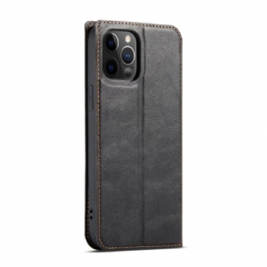Cover voor iPhone 12 / 12 Pro Folio-hoesje Kunstleer Stiksels