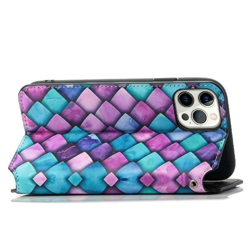 Folio-hoesje voor iPhone 12 / 12 Pro Gekleurde Schaalstijl