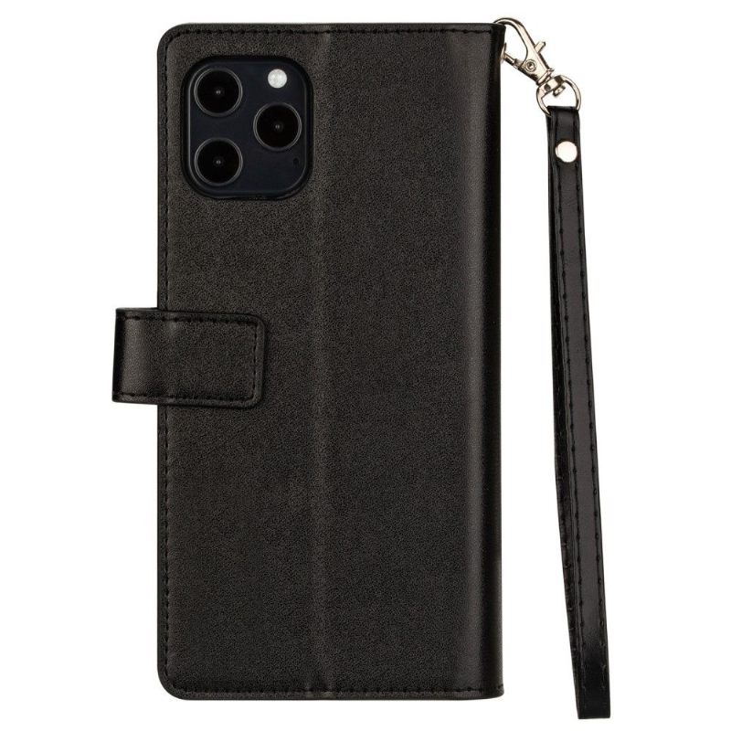 Folio-hoesje voor iPhone 12 / 12 Pro Portemonnee Met Ketting Kunstleer