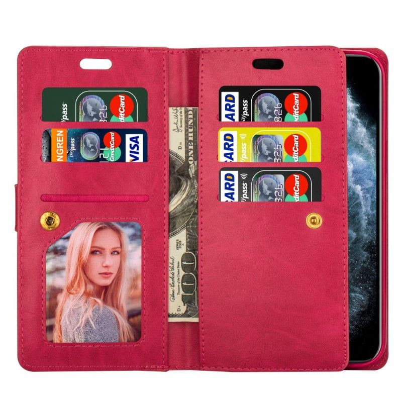 Folio-hoesje voor iPhone 12 / 12 Pro Portemonnee Met Ketting Kunstleer