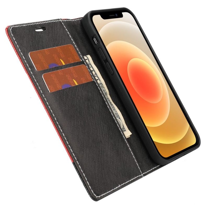 Folio-hoesje voor iPhone 12 / 12 Pro Tweekleurige Bretels