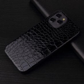 Hoesje voor iPhone 12 / 12 Pro Anti-fall Croco Glans