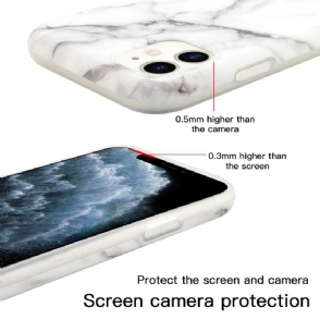 Hoesje voor iPhone 12 / 12 Pro Anti-fall Marmer Met Koordriem