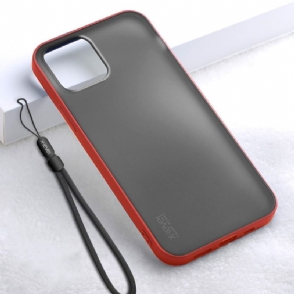 Hoesje voor iPhone 12 / 12 Pro Anti-fall Mat Effect Met Riem