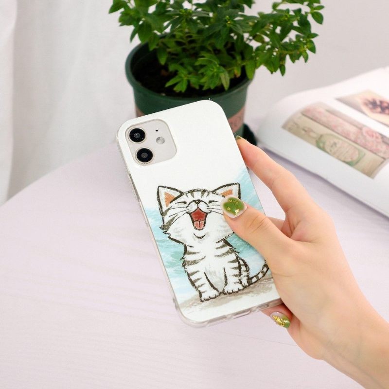 Hoesje voor iPhone 12 / 12 Pro Fluorescerende Chatinhoud