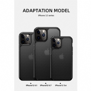 Hoesje voor iPhone 12 / 12 Pro Pioneer-stijl Koolstofvezel